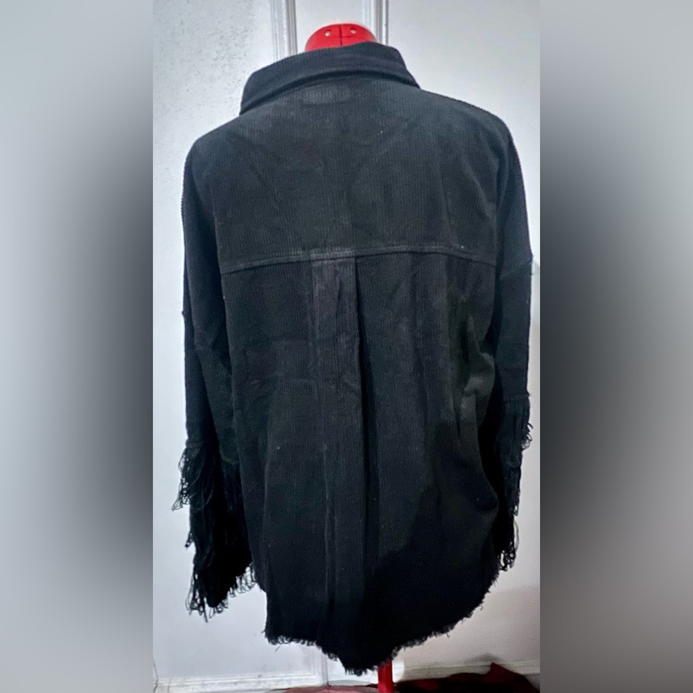 New with
Tags Umgee Black Fringed Corduroy Jacket 🧥 Oversize Size Medium - Picture 5 of 12